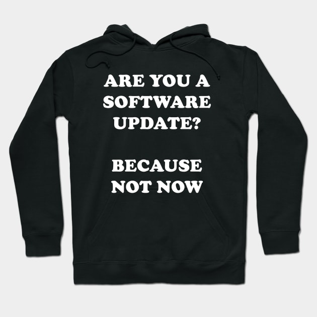 Are You A Software Update Because Not Now Hoodie by dumbshirts